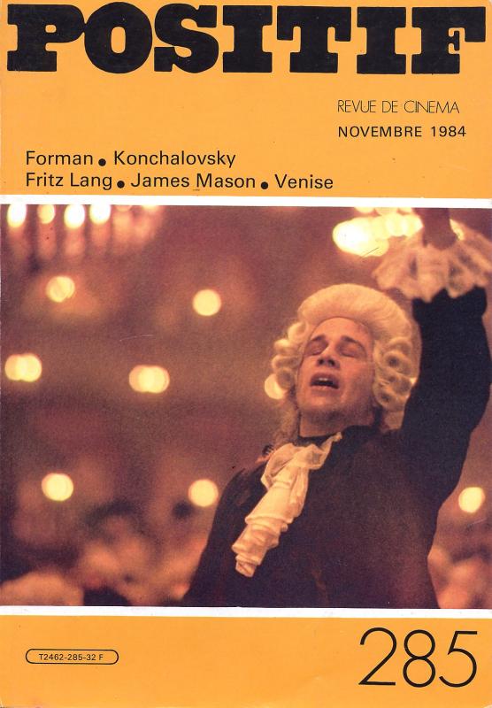 POSITIF magazine side cover Issue 285 November 1984