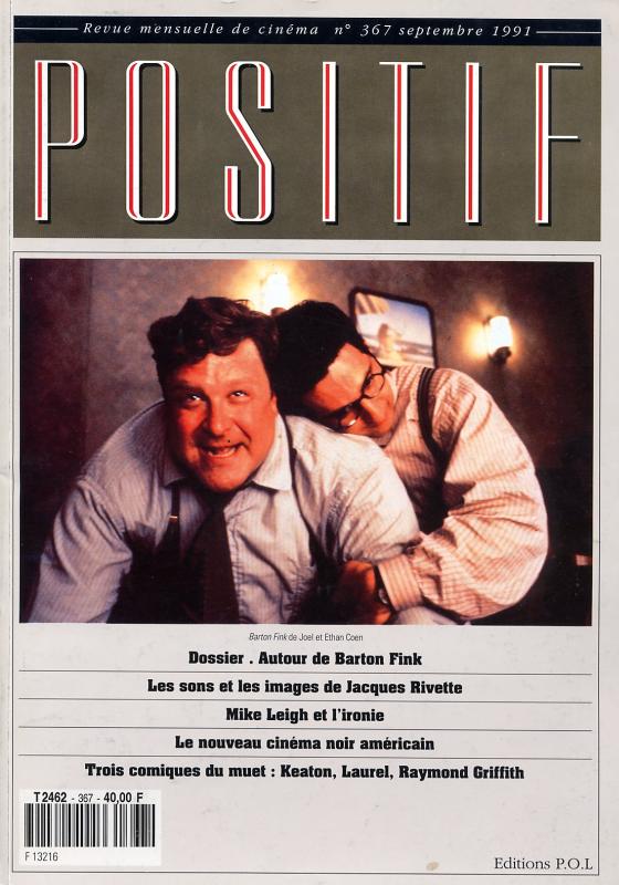 POSITIF magazine side cover Issue 367 September 1991