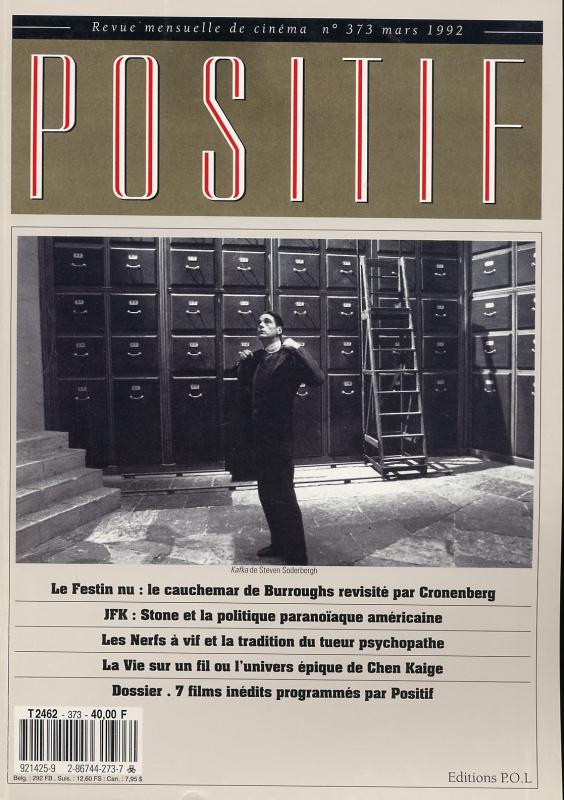 POSITIF magazine side cover Issue 373 March 1992