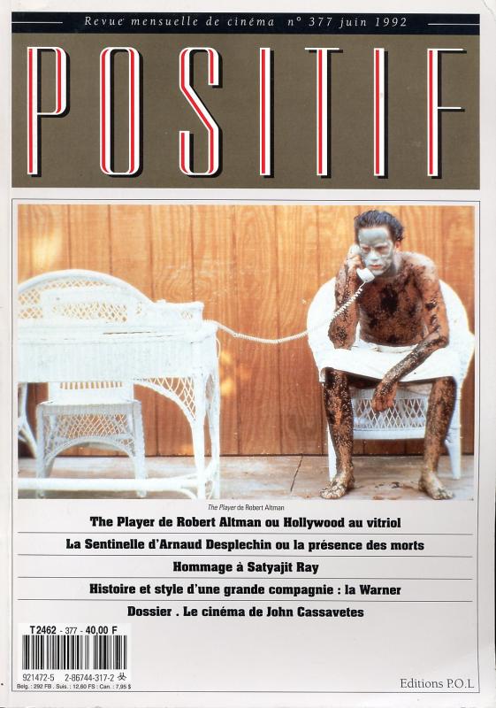 POSITIF magazine side cover Issue 377  1992