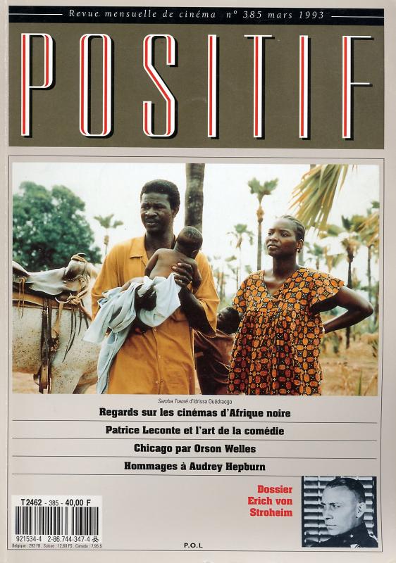 POSITIF magazine side cover Issue 385 March 1993