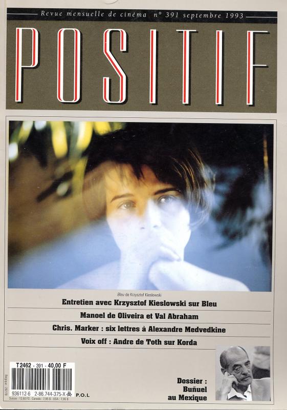 POSITIF magazine side cover Issue 391 September 1993