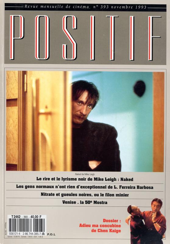 POSITIF magazine side cover Issue 393 November 1993