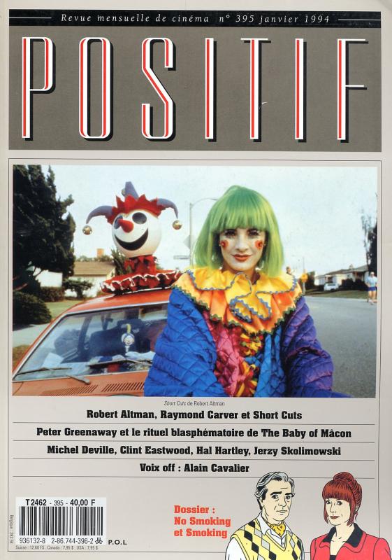 POSITIF magazine side cover Issue 395 January 1994