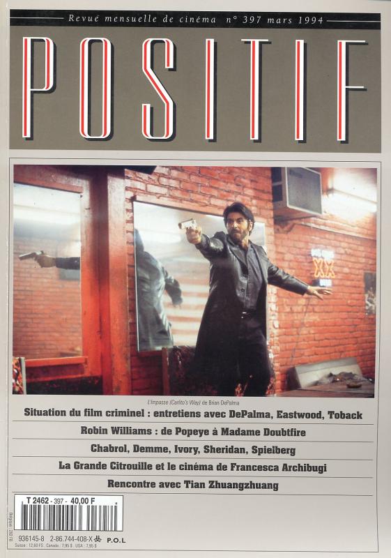 POSITIF magazine side cover Issue 397 March 1994