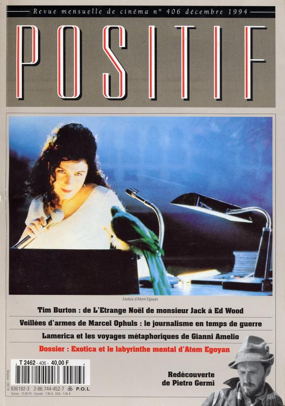 POSITIF magazine side cover Issue 406 December 1994