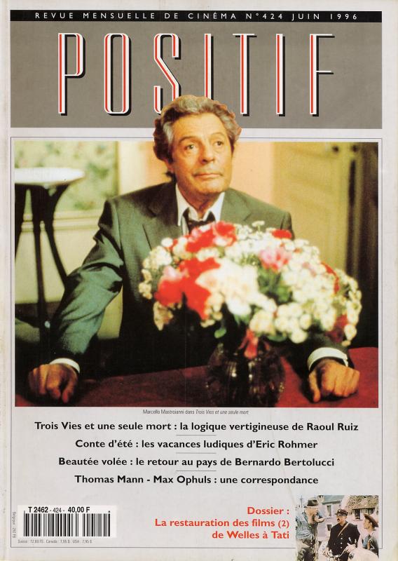 POSITIF magazine side cover Issue 424 June 1996