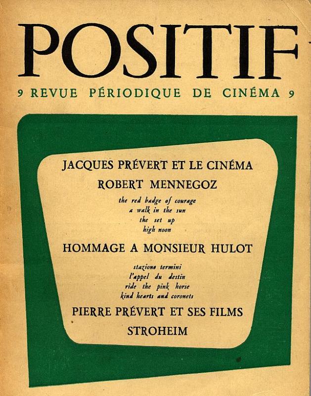 POSITIF magazine side cover Issue 9  1953