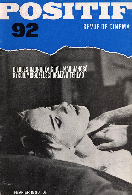POSITIF magazine side cover Issue 92  1968