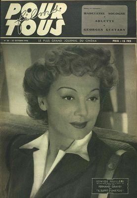 FILMS POUR TOUS magazine side cover Issue 28 22 October 1946