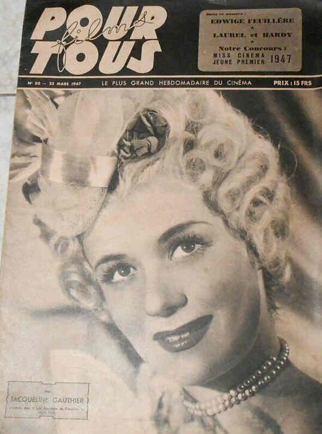 FILMS POUR TOUS magazine side cover Issue 50 25 March 1947