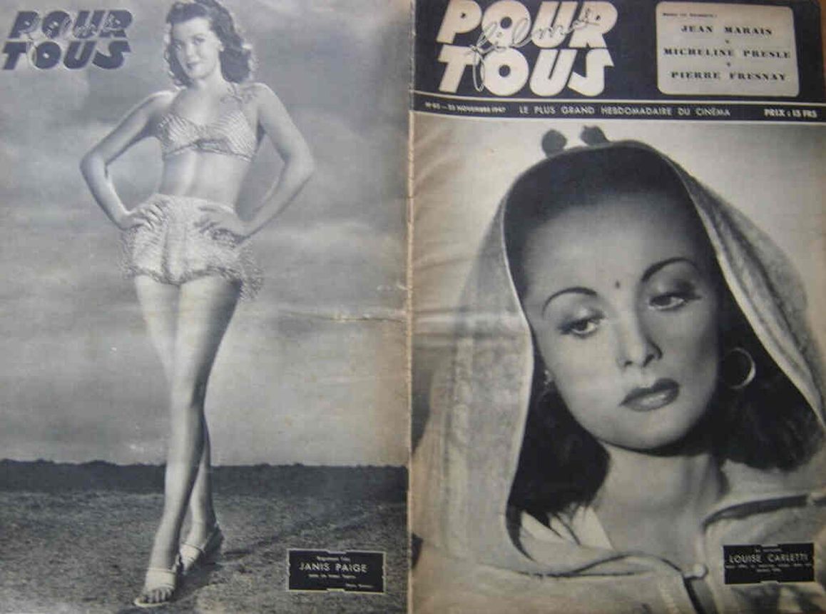 FILMS POUR TOUS magazine side cover Issue 85 25 November 1947