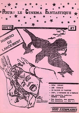 POUR LE CINEMA FANTASTIQUE magazine side cover Issue 1 September 1972
