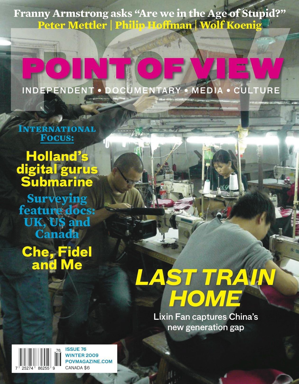 POV (CA) magazine side cover Issue 76 Winter 2009