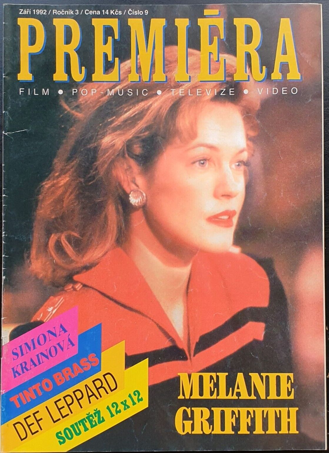 PREMIERA (CZ) magazine side cover  September 1992
