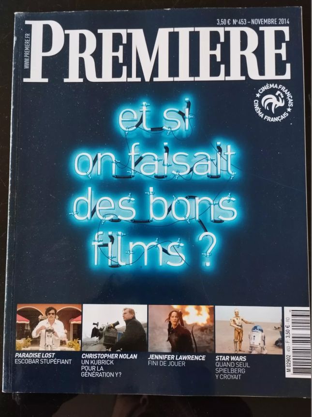 PREMIERE (FR) magazine side cover Issue 453 November 2014