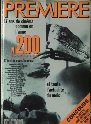 PREMIERE (FR) magazine side cover Issue 200 November 1993