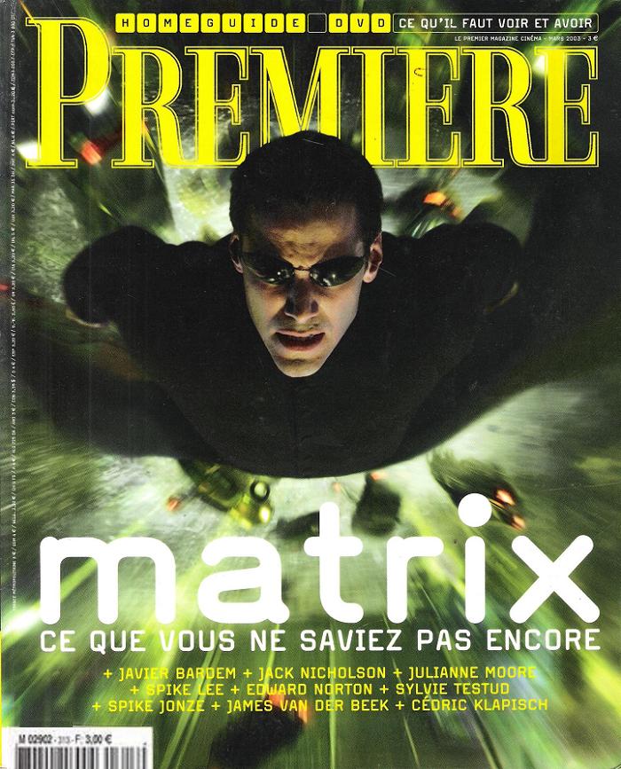 PREMIERE (FR) magazine side cover Issue 313 March 2003
