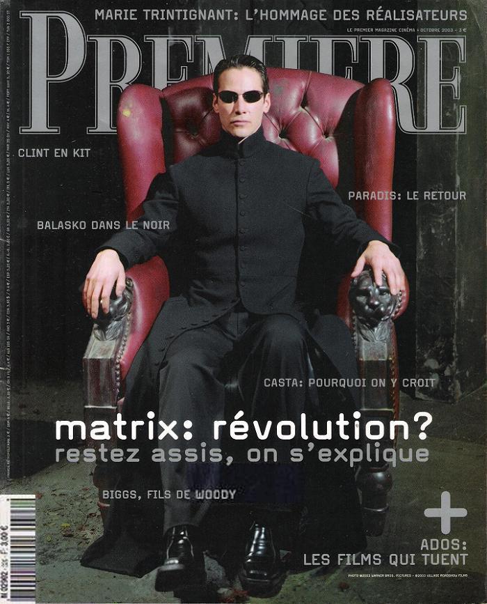 PREMIERE (FR) magazine side cover Issue 320 October 2003