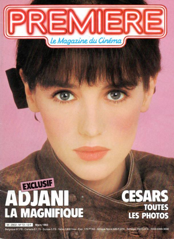 PREMIERE (FR) magazine side cover Issue 72 March 1983