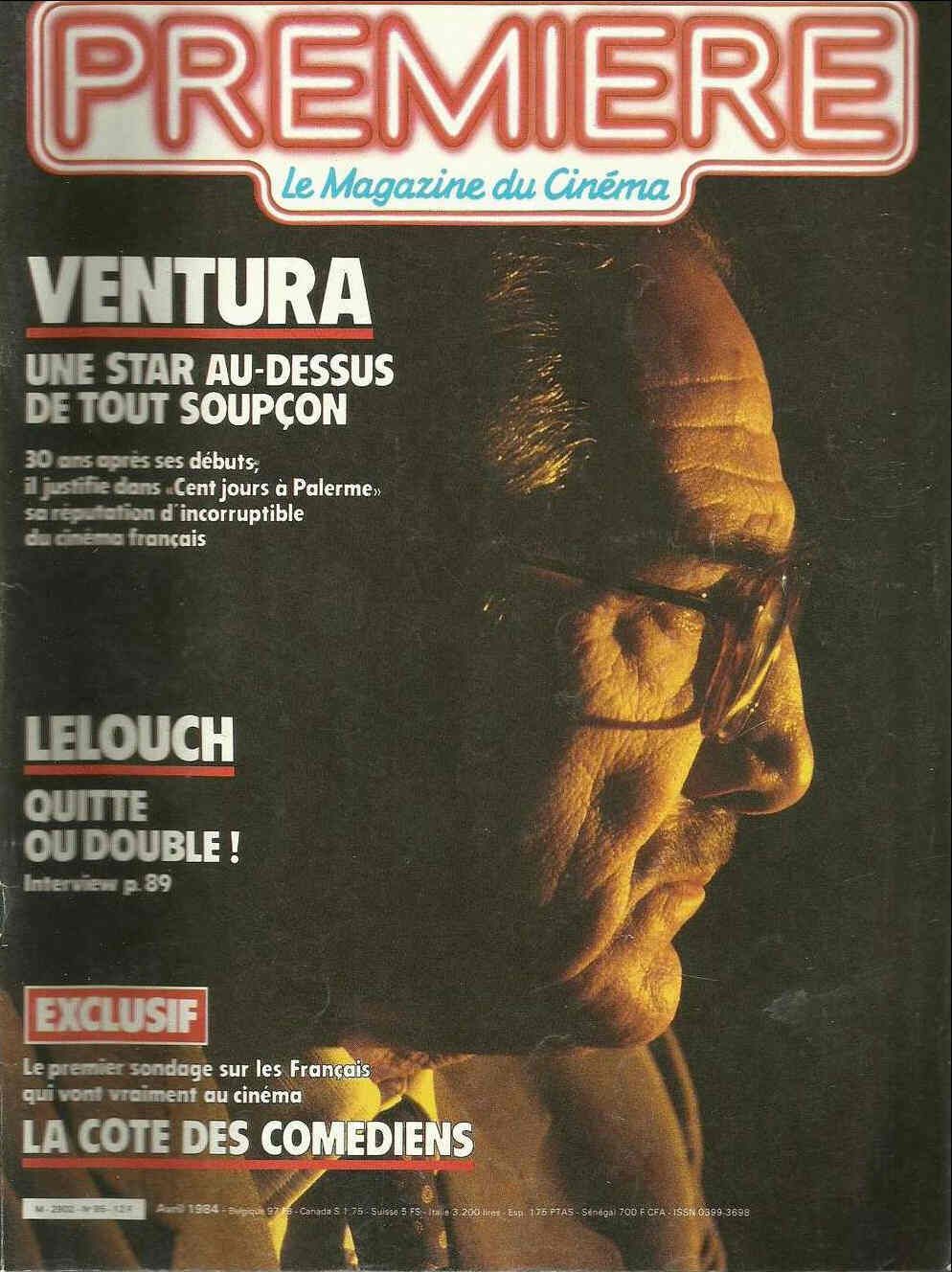PREMIERE (FR) magazine side cover Issue 85 April 1984