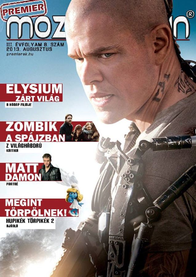 PREMIER MOZIMAGAZIN magazine side cover August 2013
