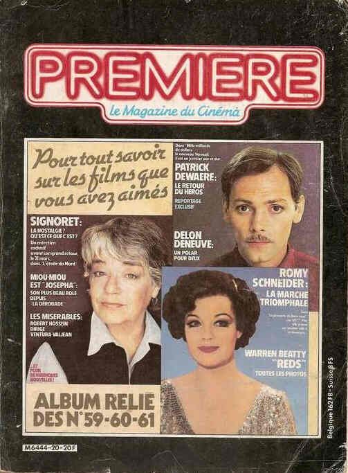 PREMIERE (FR reissues) magazine side cover Issue 20  1982