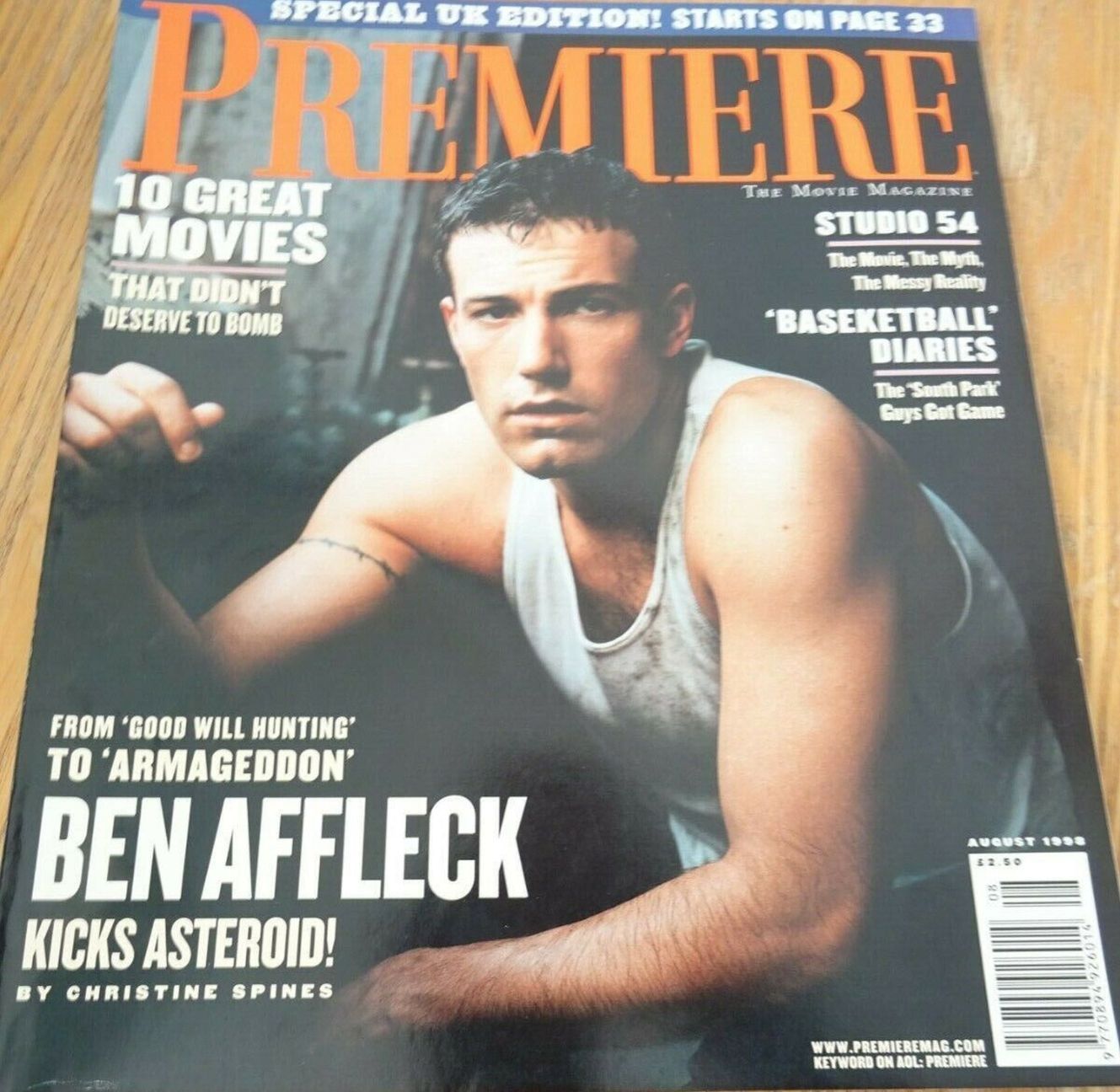PREMIERE UK magazine side cover  August 1998