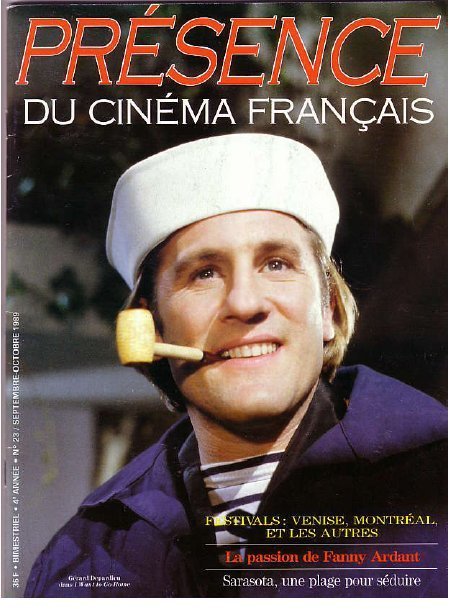 PRESENCE DU CINEMA FRANCAIS magazine side cover Issue 23 September-October 1989