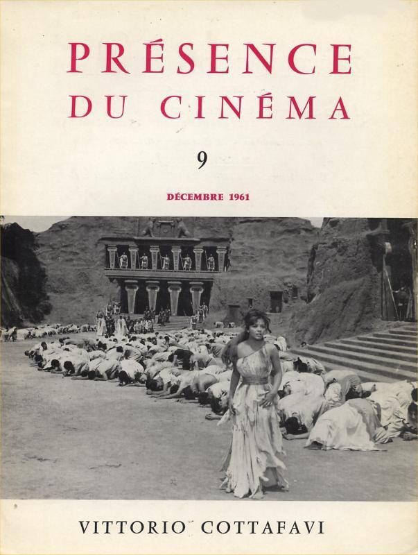 PRESENCE DU CINEMA magazine side cover Issue 9 December 1961