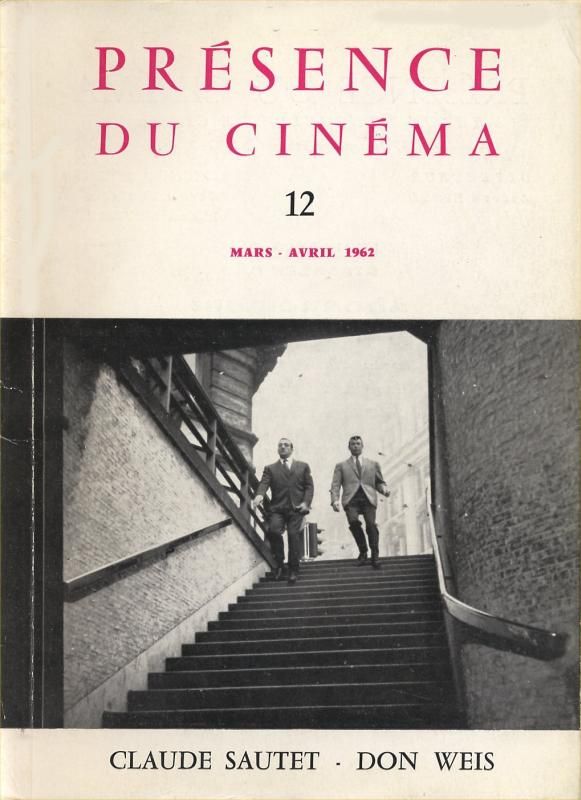 PRESENCE DU CINEMA magazine side cover Issue 12 March/April 1962