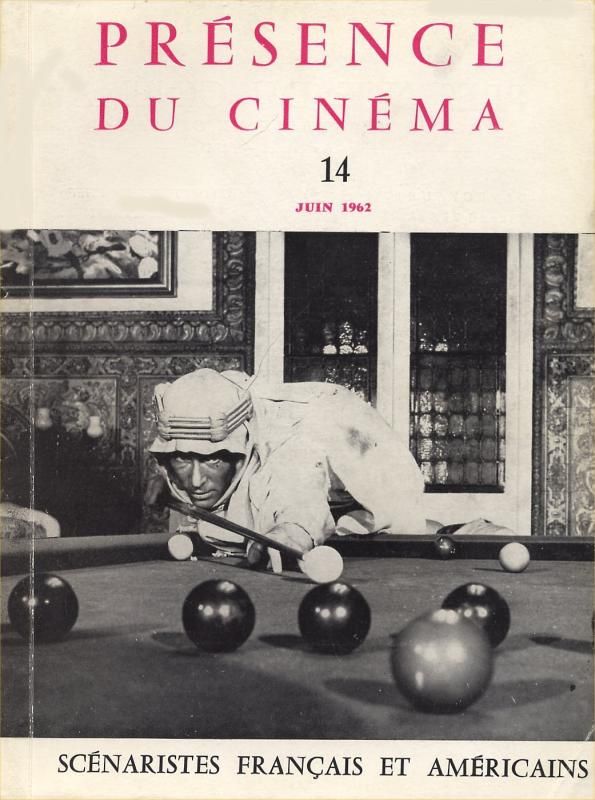 PRESENCE DU CINEMA magazine side cover Issue 14 June 1962