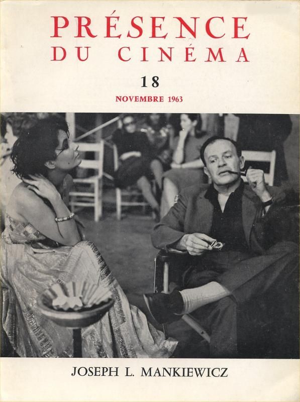 PRESENCE DU CINEMA magazine side cover Issue 18 November 1963