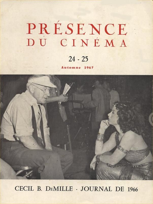 PRESENCE DU CINEMA magazine side cover Issue 24/25 Autumn 1967