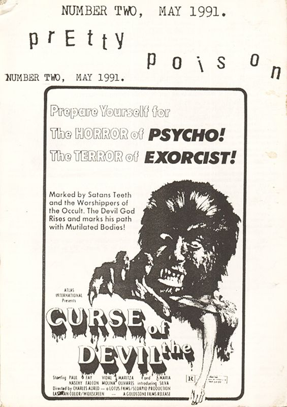 PRETTY POISON magazine side cover Issue 6  Vol 2 # 2  May 1991