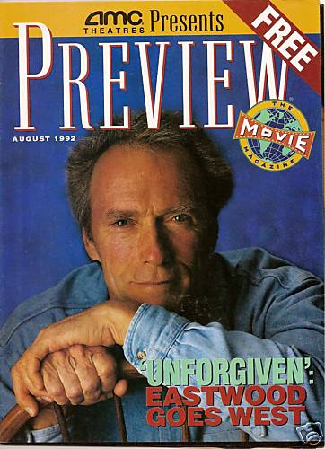 PREVIEW (AMC THEATRES) magazine side cover August 1992