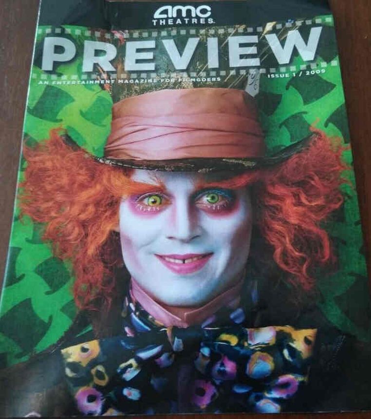 PREVIEW (AMC THEATRES) magazine side cover Issue 1   2009