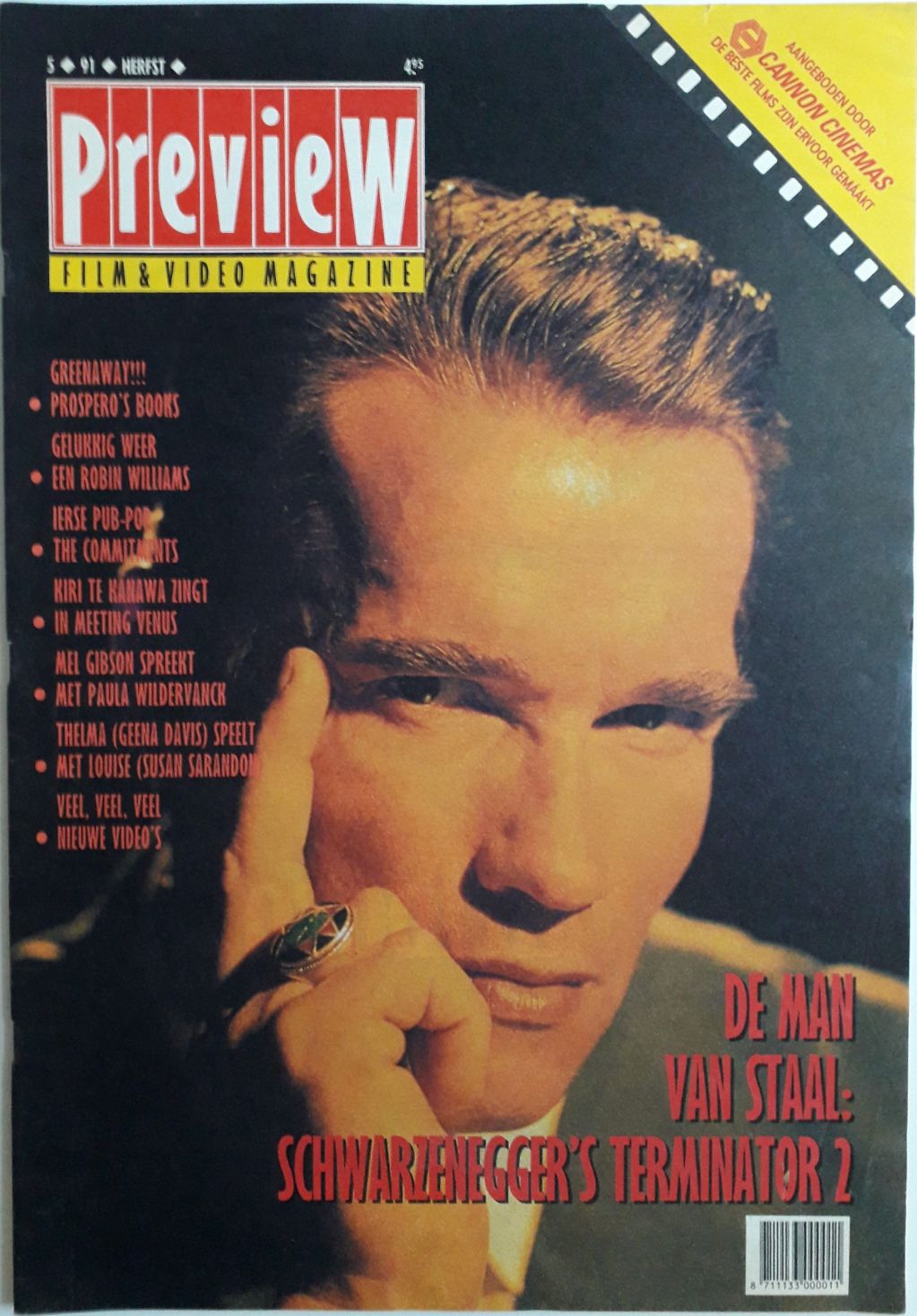 PREVIEW (NL) magazine side cover Issue 5 Autumn 1991