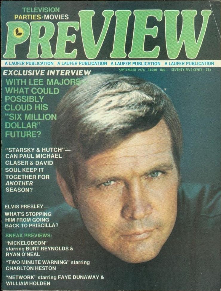 PREVIEW (Laufer) magazine side cover Issue 1  Vol 1 No  1  September 1976