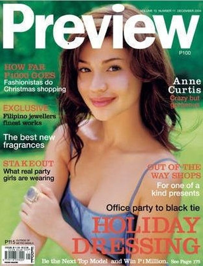PREVIEW PHILIPPINES magazine side cover  December 2004