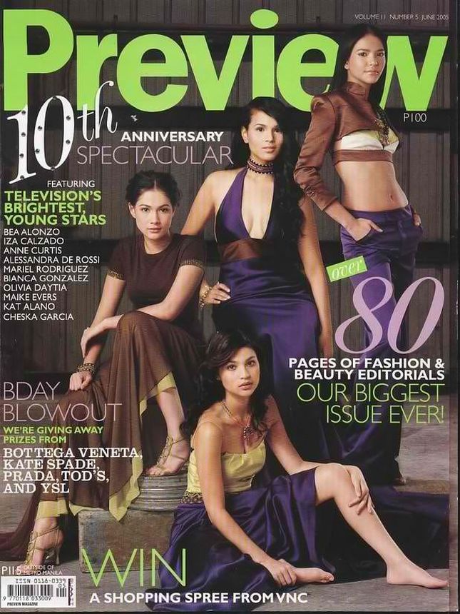 PREVIEW PHILIPPINES magazine side cover  June 2005
