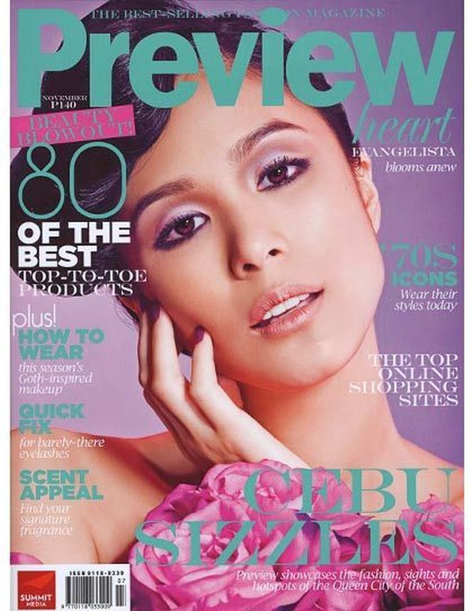 PREVIEW PHILIPPINES magazine side cover  November 2008