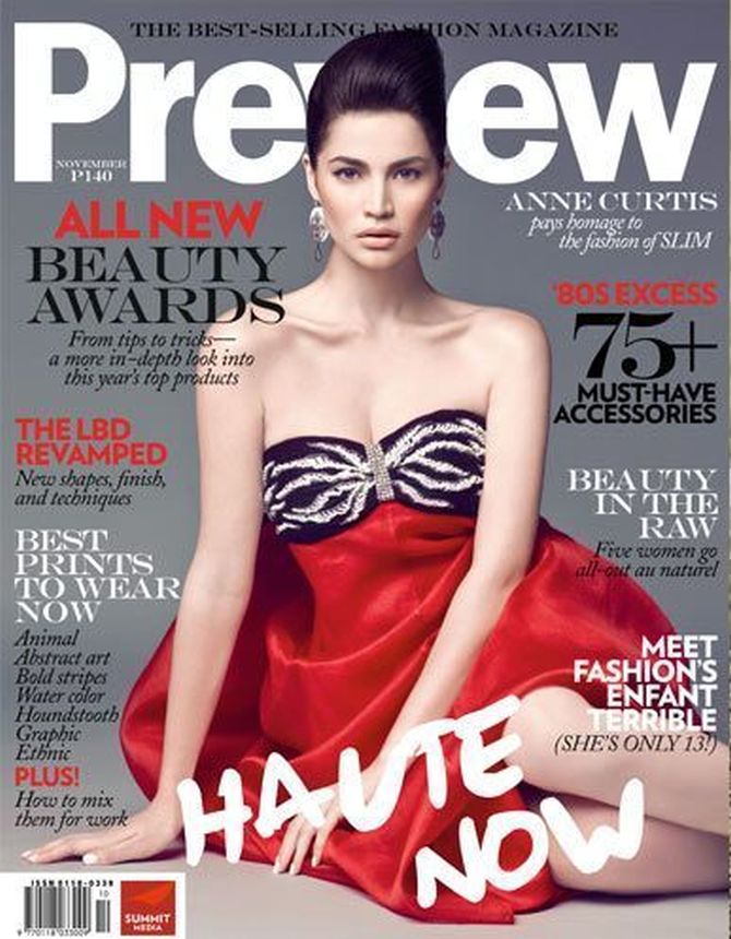 PREVIEW PHILIPPINES magazine side cover  November 2009