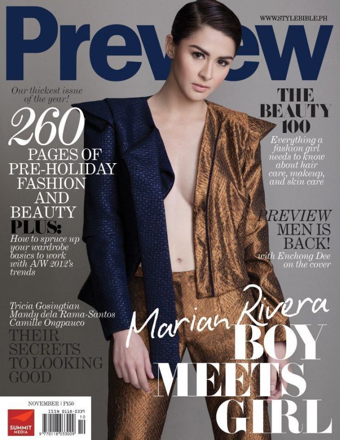 PREVIEW PHILIPPINES magazine side cover  November 2012