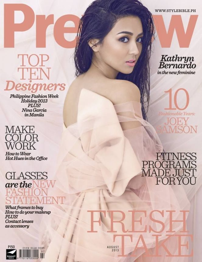 PREVIEW PHILIPPINES magazine side cover  August 2013