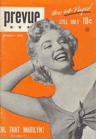 PREVUE (50s) magazine side cover  Vol 2 # 1 January 1953