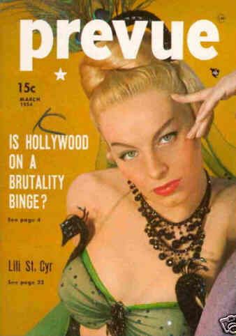 PREVUE (50s) magazine side cover  Vol 4 # 3 March 1954