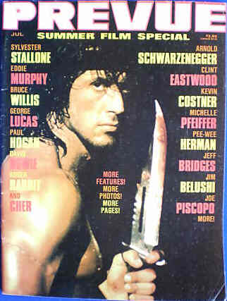 PREVUE magazine side cover Issue 72 July 1988