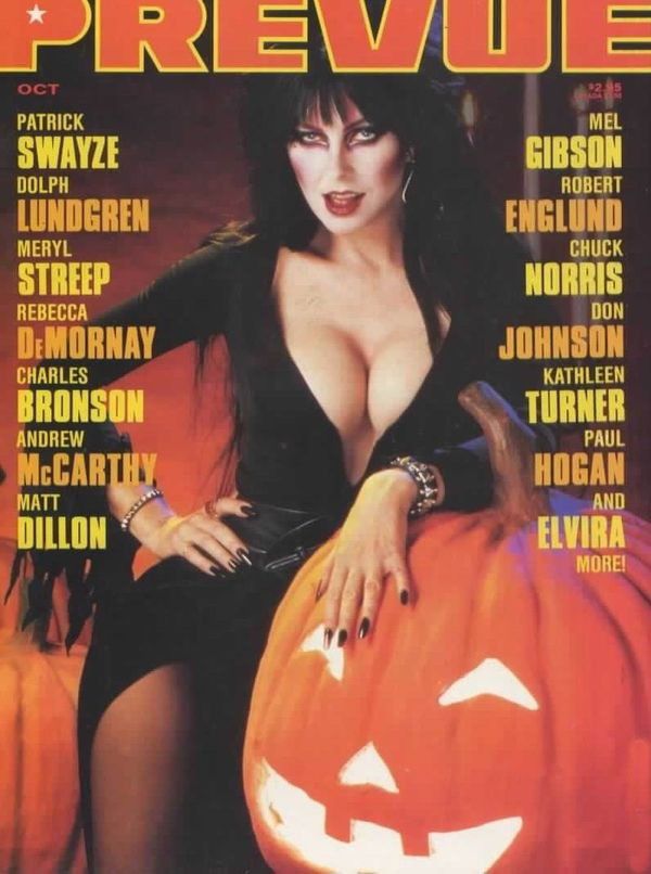 PREVUE magazine side cover Issue 73 October/November/December 1988