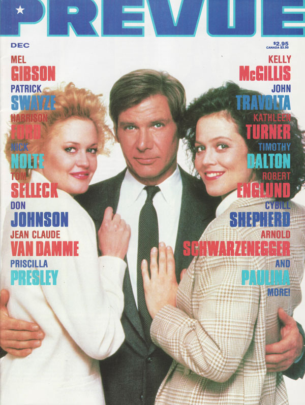 PREVUE magazine side cover Issue 74 Dec.'88/January/February/March 1989